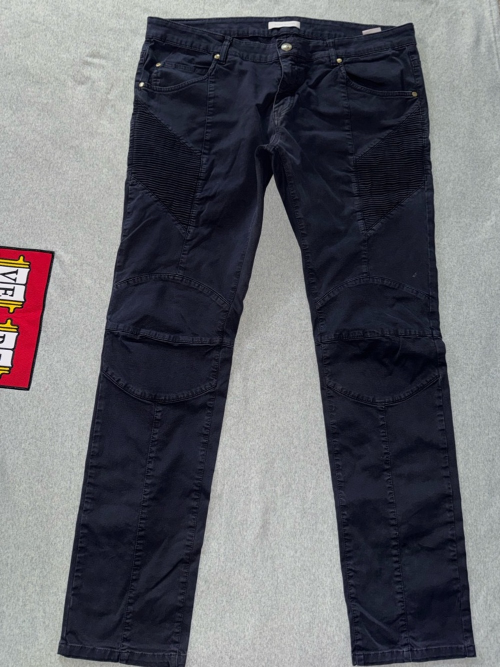 Pierre Balmain Men’s Moto‎ Jean Blue Denim Dark Wash Size 40